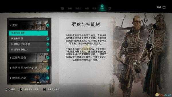《刺客信条:英灵殿》强度与技能树介绍