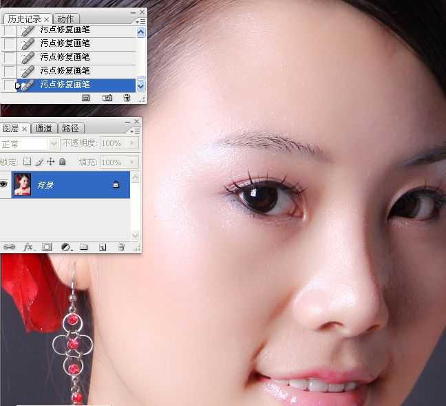 Photoshop使用通道工具手工为美女人像精修磨皮