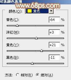 Photoshop为芭蕉叶下的女孩加上小清新黄绿色效果教程