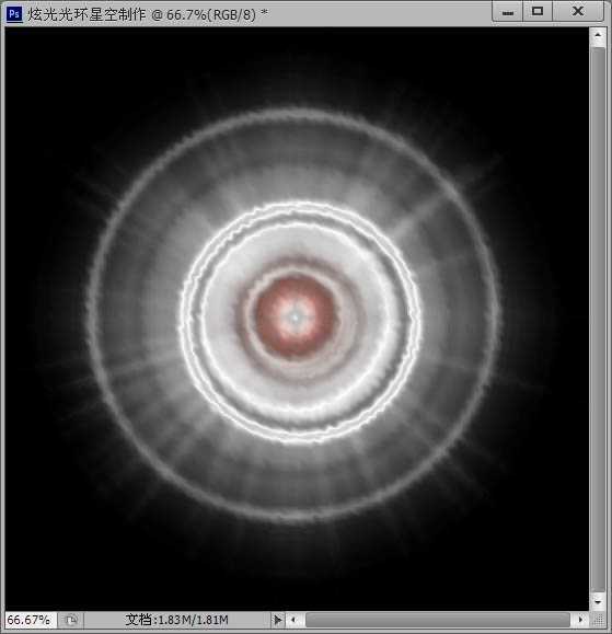 PS利用滤镜及画笔制作漂亮的彩色星空光环