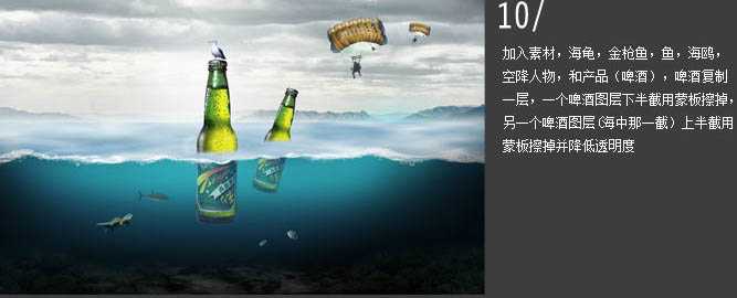 PS合成夏日冰爽炫酷的青岛啤酒广告海报