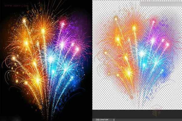 Photoshop利用通道快速抠出绚丽的烟花