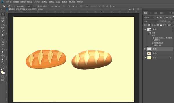 PS平面手绘面包怎么做成3d效果? ps面包立体化的技巧